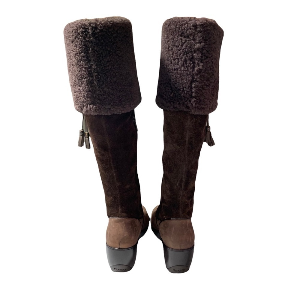 Sperry Womens Suede Shearling tall Winter boots size 6.5/7? brown wedge tassel - Picture 6 of 9